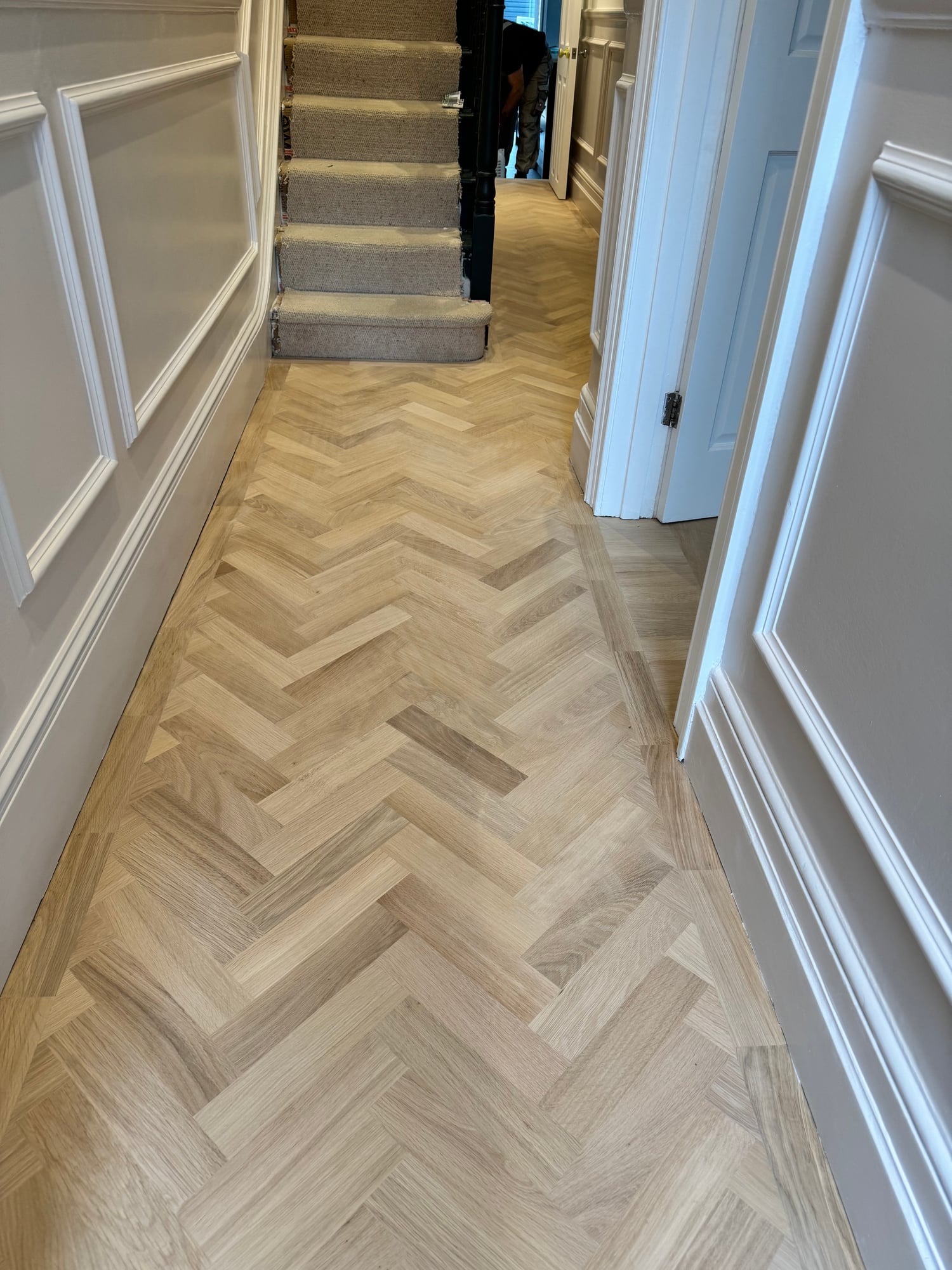 Refinished oak parquet floor