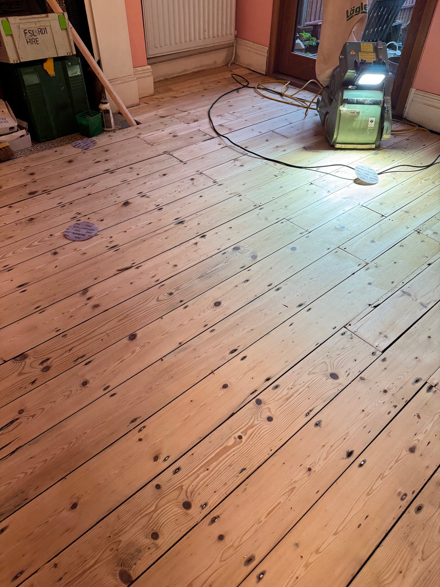 Pine floor detail