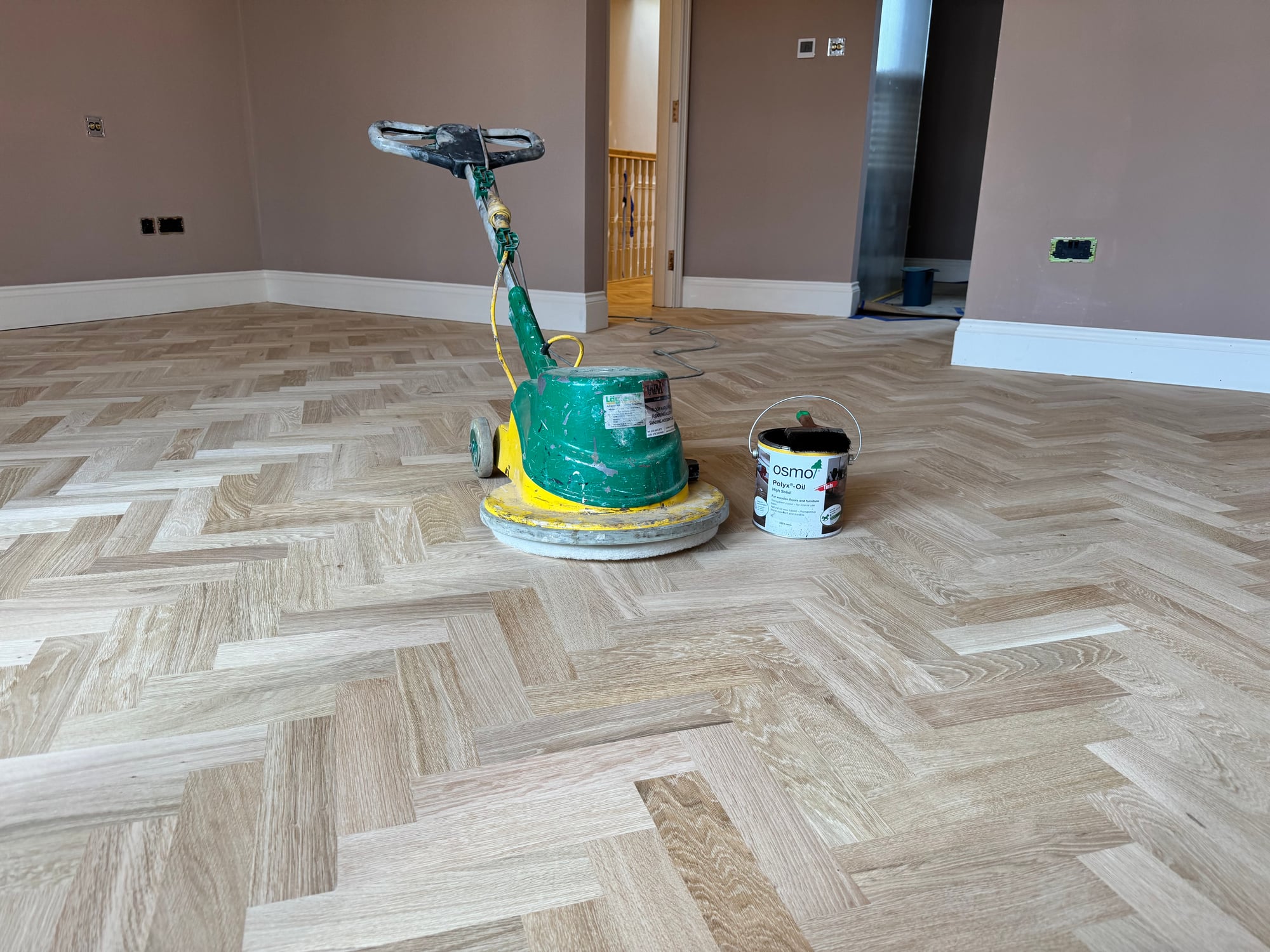 Natural oak floor finished in hard-wax oil