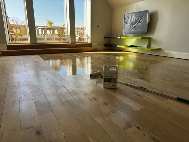 Restored herringbone parquet floor in a Hampstead townhouse
