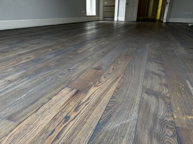 Sanded and sealed pine floorboards in a Chelsea property