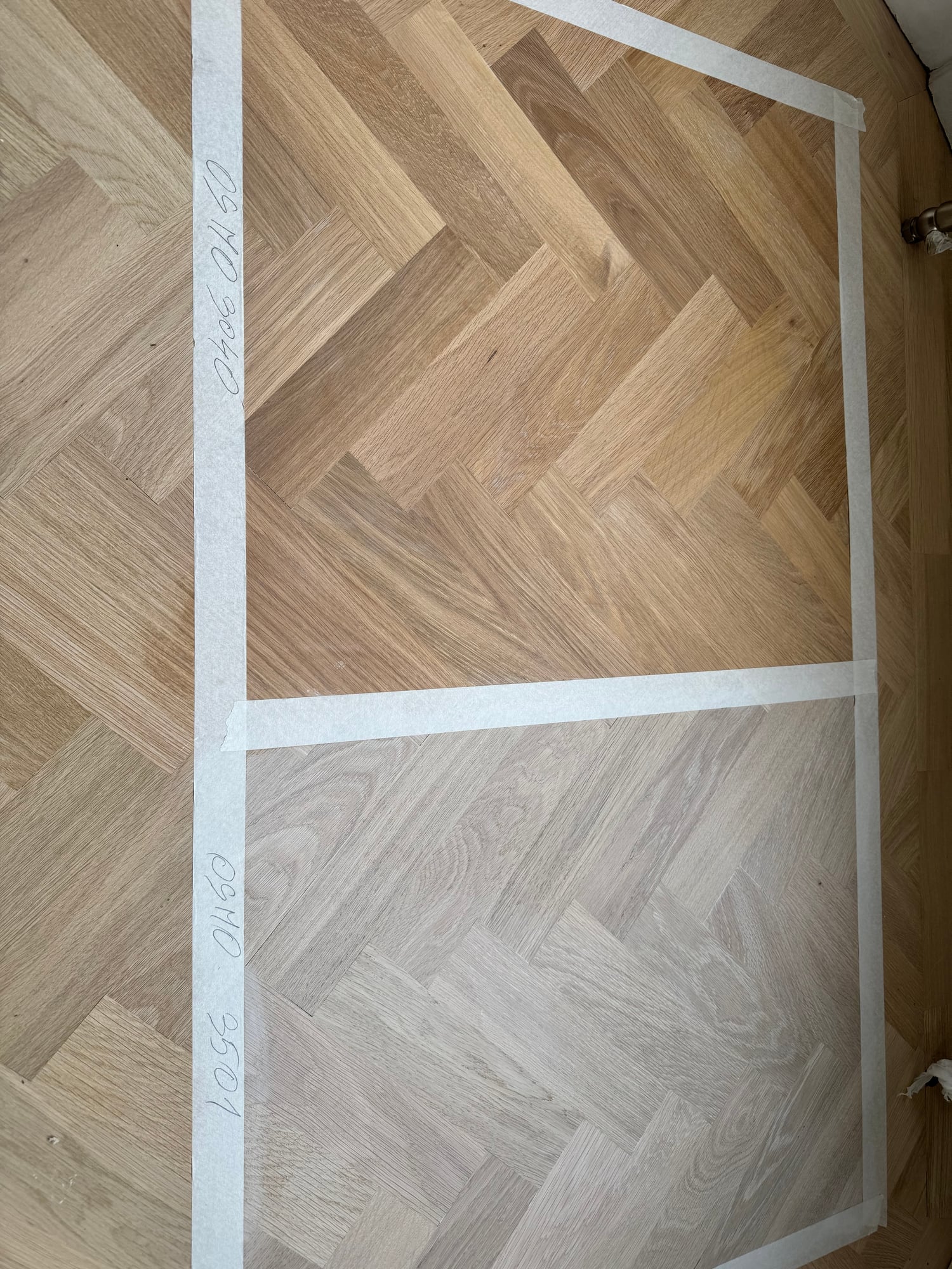 Restored oak floor in a living room