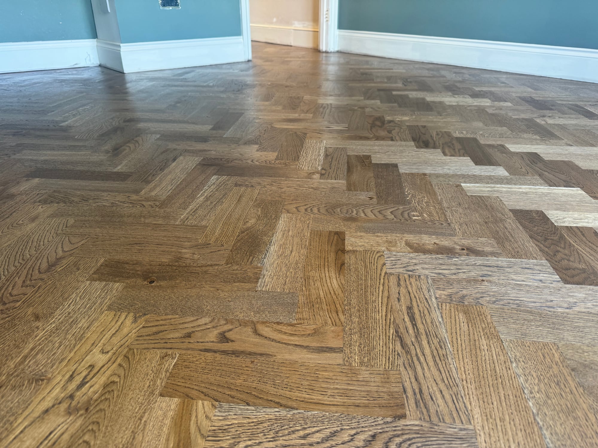 Refinished parquet floor