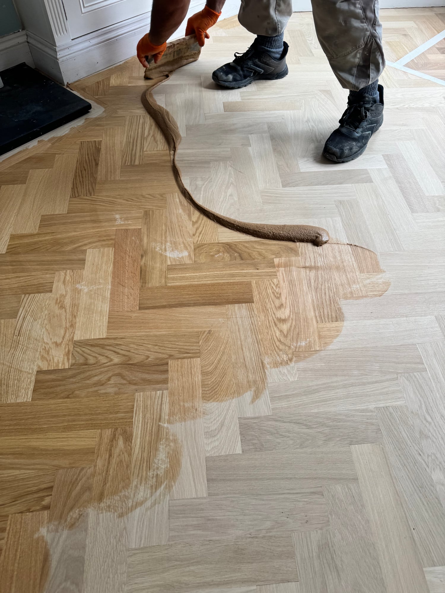 Restored oak floor detail