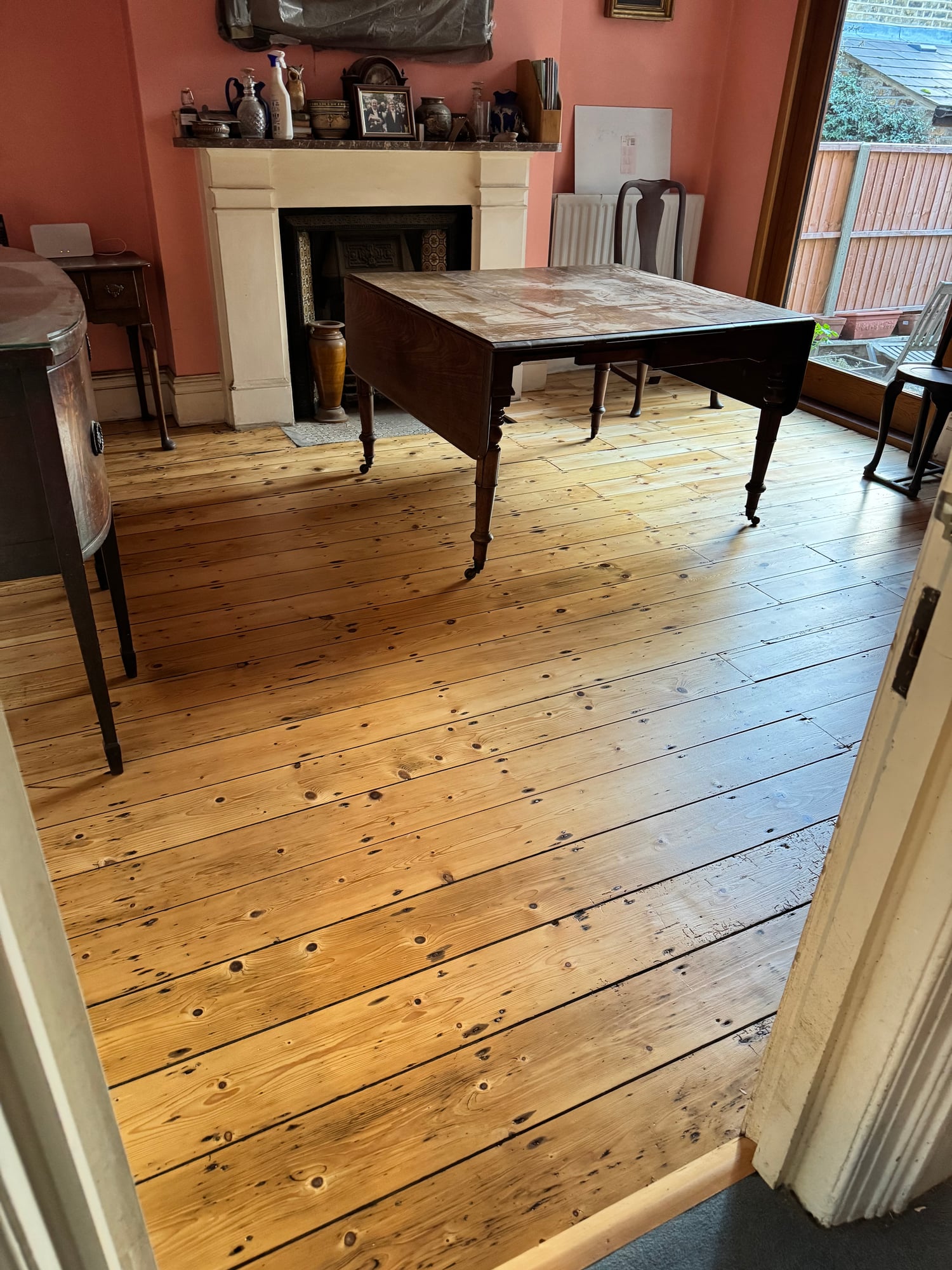 Restored pine floor in a Victorian property